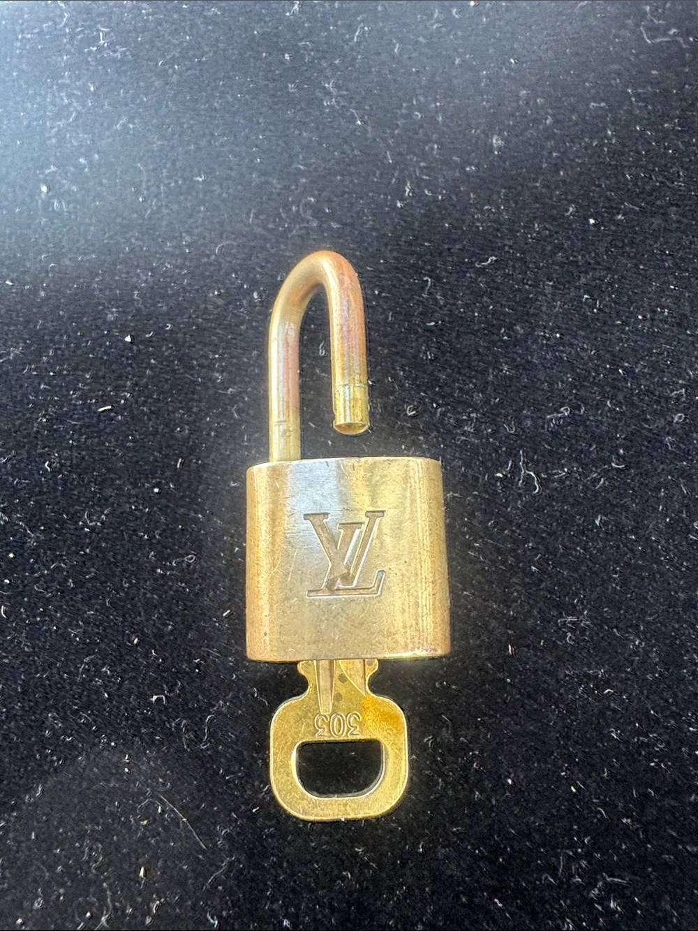 Louis Vuitton 303 Gold Padlock and Key Set